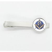 Free Mason Masonic Sigh Glass Gem Tie Clips Copper Metal Simple Necktie Tie Pins Suit Pins Button Gift