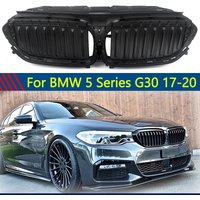 Front Radiator Grille Active Air Shutter Compatible with For BMW 5 Series G30 G31 G38 2017-2020 Without Motor Black 51747497279
