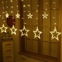 3. 5M Kurtyna świetlna LED z gwiazdkami, 138 diod LED, lampki choinkowe do domu, sypialni, okna, na zewnątrz, na imprezy, dekoracje świąteczne
