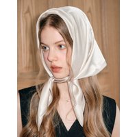 Luxury brand minimalist solid color 70 shawl silk square European and American simple basic style, paired with women's shirts