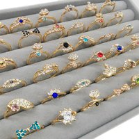 20/50pcs/lot Wholesale Bulk Rhinestone Ring Fashion Mix Style Shiny Crystal Jewelry Finger Rings for Women Girls