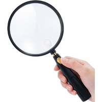 90mm Magnifying Glass Handheld Magnifying Glass 5x for Children and Elderly Reading Natural Exploration Anti Slip Magnifying