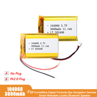 3000mAh 3.7V 104060 Polymer Lithium Battery For Humidifiers GPS Devices Smart Wearable Locator Rechargeable Lipo Battery