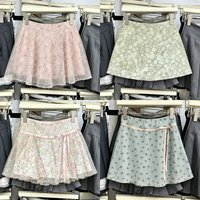 Elegant French Sweet Floral Short Skirt Summer Sweet Fashion A-line Mini Skirt Harajuku Casual Skirt Women's Clothes Fashion