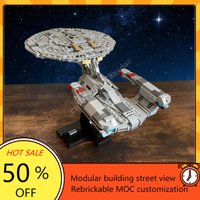 Custom 777PCS NCC-1701-D Midi-Scale Space War Military MOC Battleship Model DIY Assembly Educational Toy SpaceShip Puzzle Gift