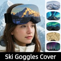 1/2/4/6Pcs Ski Goggles Protective Cover Fashion Snow Mountain Starry Print Portable Dust-proof Scratch-Proof Ski Eyewear Cover