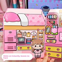 Cute PET Quiet Book Stickers Handmade Cartoon 3D Sticker Book Educational No Cutting Required Stickers Holiday Gifts