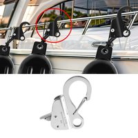 1pc Ship Anchor Hook Stainless Steel Adjustable Sliding Quick Rope Spring Hook Line Clips For Fender Yacht Boat Bumper Accessory