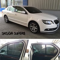 For Skoda Superb Sedan MK2 2008-2015 Magnetic Car Sunshade Shield Front Windshield Curtain Rear Side Baby Window Sun Shade Visor