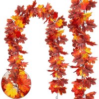 1/2M Autumn Artificial Maple Leaf Vine Garland for Home Decor Garden Halloween Thanksgiving Day Decoration Outdoor Wall Ornament