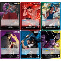 6Pcs/set Diy One Piece English OP16 Luffy Ace Yamato Buggy Teach Flash Card OPCG Self Made Classic Anime Collection Card