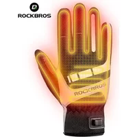 AliExpress ROCKBROS Heated Gloves Full Finger Men Women Motorcycle Bicycle Winter Cycling Gloves Warm Breathable Windproof USB Heat Mitten