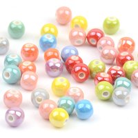 30 Stück runde Keramikperlen, 6 mm, verschiedene Farben, für Schmuckherstellung, Armband, Halskette, Ohrringe, DIY-Lochperlen, Zubehör