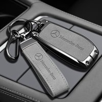 Alloy Car Key Case Cover Protector For Mercedes Benz A C E S G Class GLC CLE CLA GLB GLS W177 W205 W213 W222 X167 AMG Keychain