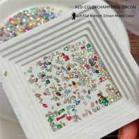 50/100/200pc Mix Size Nail Art Rhinestones Shining Colored Glass Crystal Glitter 3D Nail Gem Stones for DIY Manicure Accessories