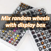 1/64Diecast Model Car Random Wheels and Hub Storage box with Rubber Tire Hobby Modified Parts Wholesale Wheels &Presentation Box