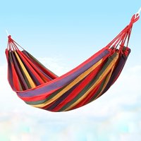 1 Piece Portable Woven Canvas Hammock With Storage Bag Anti Rolling Hammock For Indoor Outdoor Camping Garden Backyard