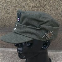 M43 Field Mountain Hat Field Grey Wool Edelweiss Hat Emblem