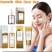 Centella Skin Care Set Centella Serum Face Wash Cleansing Oil Facial Care Set Soothing Refreshing Smooth Glowing Face Essence