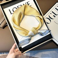 Hot-selling New Simulated Silk Texture, High-end Sense, Simple Yellow Printed Women's Versatile Sunscreen Silk Scarf