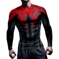 Compression Shirts for Men Long Sleeve Comics Spider Cosplay T-Shirt Superhero Top Elastic Fitness Sportwear Fitness Top Clothes