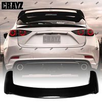Car Rear Spoiler Roof Window Wing For Mazda 3 Axela Sport Hatchback 4-Door 2014 - 2018 Carbon Fiber/FRP Glossy Black Wing
