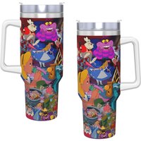 Stainless Steel Tumbler Alice In Wonderland Mugs Cup With Straws Travelist Hot Drinks Water Bottle Portable Large Thermal Mug