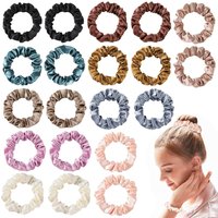 20 pieces Headband Satin Silk small headband Girls Ponytail Clip Mini elastic headband for thick curly hair ponytail headband