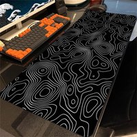 Strata Liquid Black Large Mouse Pad 90x40 Topographic Big Mousepad Office Company Gamer Deskmat Big Deskpad Personalized 800x300