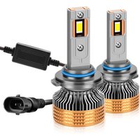 2PCS Car Headlight Bulbs 9005 HB3 9006 Super Brightness 6000K White Headlamp Turbo Cooling Fan 4 Copper Tube Auto Light 20000LM