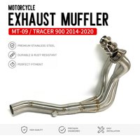 Motorcycle Exhaust Front Middle Muffler Pipe For YAMAHA MT09 FZ09 TRACER 900 XSR900 2014-2020 Stainless Steel Pipe Head Pipe