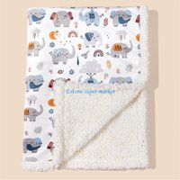 090B Baby Blanket 2-Layer Thick Quilt Sleep Towel with Print Designing for Strollers