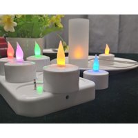 4/6/12pcs Remote Controlled Rechargeable Tea Light LED Candle Flameless color Changing candles lamp w/18key Timer controller RGB