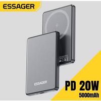 Essager Cienki Bezprzewodowy Power Bank Magnetyczny 20W 5000mAh Przenośna Bateria Zewnętrzna z Szybkim Ładowaniem dla Magsafe do iPhone 17 16 15 14