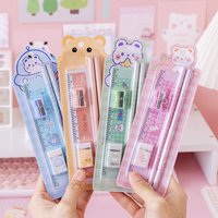 4-Piece Set Kit for kids School Supplies Set School Supply Kit Pencil Shaper Erasers Ruler Pencils For Kids Wooden Pencil