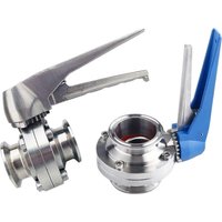 1-1/2" 38mm S304 Stainless Steel Sanitary 1.5" Tri Clamp Butterfly Valve Squeeze Trigger for Homebrew Dairy Product image 3