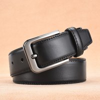 AAA149 High Quality 125cm Business Men Belt Wholesale First Layer Cowhide Leather Simple Pin Buckle Seven Plating Black Luxury