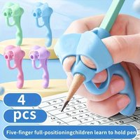 4Pcs Soft Rubber Grip Pen Corrector Writing Posture Aid Handwriting Correction Tool for Kids Students School