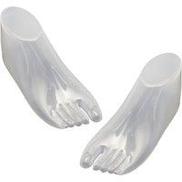 Pair of Plastic Foot Mannequin Models for Shoe Display Transparent Design for Retail Stores and Personal Shoe Care