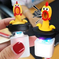 Funny Chick Press Button Keychains with Sound and Light Effect Keychain Adult Bag Hanging Piece Stress-relieving Toy