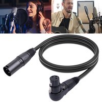 90 Degree XLR Female To Straight XLR Male 3-Pin Adapter Cable 0.3/1/1.8M Mic Connector for Speaker Recording Studio Mic Mixer