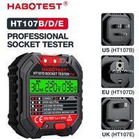HABOTEST HT107 Pro testeur de prise Test de tension détecteur de prise ue terre zéro ligne prise polarité contrôle de Phase