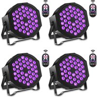 U'King 4PCS 36 LED Stage Flat Par Lighting 36W UV Blacklight DMX512 Effect for DJ Disco Party Christmas Bar Club Show Lights