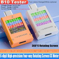 B10 DC 4.5-50V Type-c Multi-function Digital Display DC Voltage Ammeter Power Meter Cell Phone Charging Tester 600W 12A Max