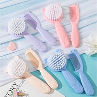 2pcs cute portable makeup hand mirrors and hair brush sets, travel makeup tools,dry and wet use For Hair Accessories