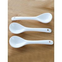 Kitchen Tools Ceramic Long Handle Spoons Creative Mini Stirring Spoon White Seasoning Spoon Dessert
