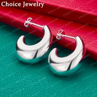 925 Sterling Silver Moon Stud Earrings For Women Fashion Jewelry Romantic Grace Party Birthday Gifts Wedding