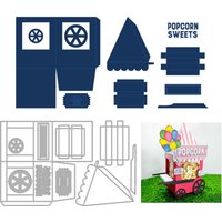 2024 New 3D The Popcorn Cart Cutting Dies Scrapbooking Decoration Accessories Paper Making Frame Card Craft