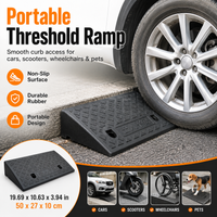 Non-Slip Rubber Threshold Ramp 3-10cm Portable Driveway Curb Ramp for Cars Motorcycles Wheelchairs Scooters Pets