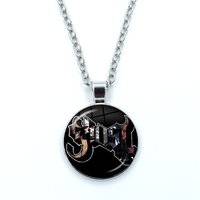 Ghost Rock Band Papa Pop Singer Necklace for Women Jewelry Cabochon Glass Pendant Fashion Statement Crystal Necklace Wholesale